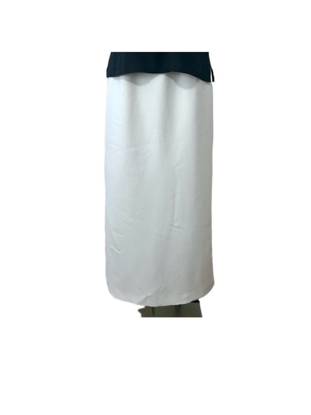 Emma James White Midi Skirt Size 12 Straight Fit Polyester Lined